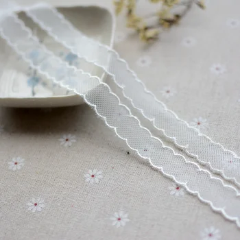 

1M Latest Lace Trim Ribbon White 1.5CM Applique Wedding Dress Sewing Accessories Trimmings Lace Fabric For Dresses dentelle EQ24