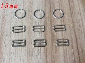 

15mm Bra strap Adjustment buckle Slide And Rings Figure Sewing plastic Accessories Dropshipping
