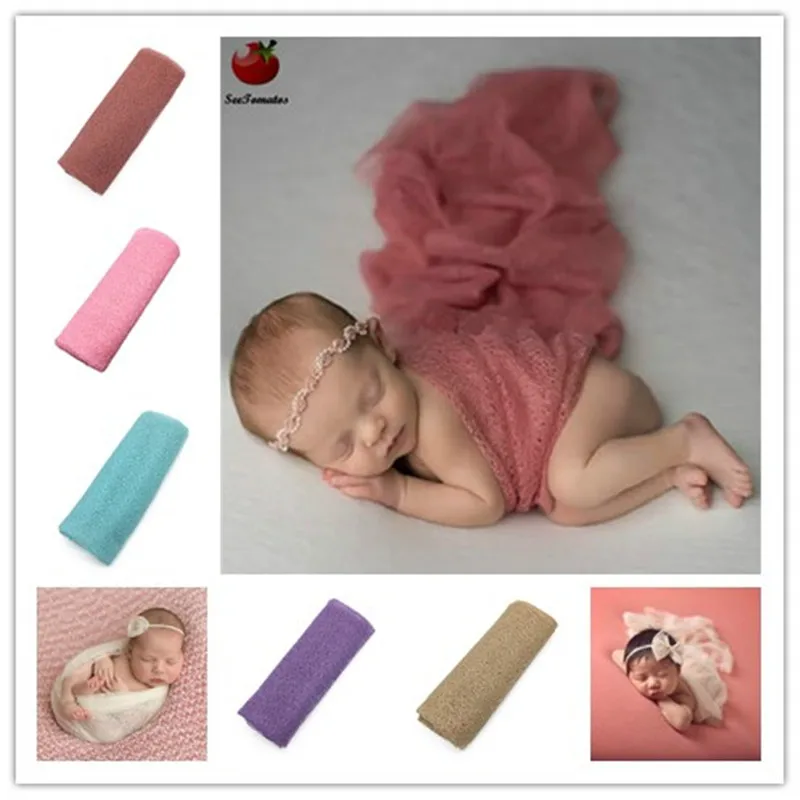 Newborn photography props mohair Acrylic stretchy knit wrap newborn