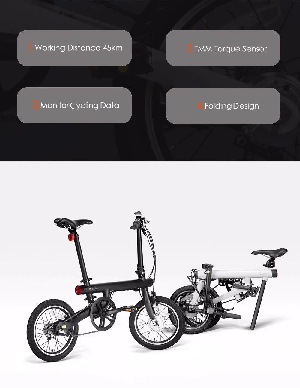 Discount 16 Inch Original Xiaomi Electric Bicycle Qicycle Ef1 Smart Ebike Mini Folding Electric Bicycle Lithium Battery Ebike Mijia City 1