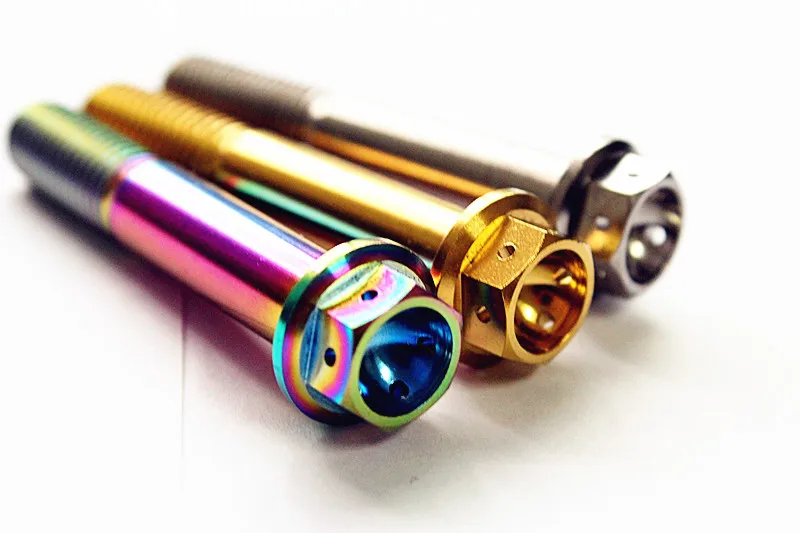 

1pcs M10 * 60mm Titanium alloy screws Motorcycle modified with flange hexagonal screws M10 Motorcycle bolts