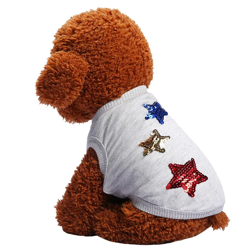 Soft Dog Tshirt Clothes Cotton T-Shirt Vest Thin Available 5 Colors Clothes For Dogs For Small Dogs