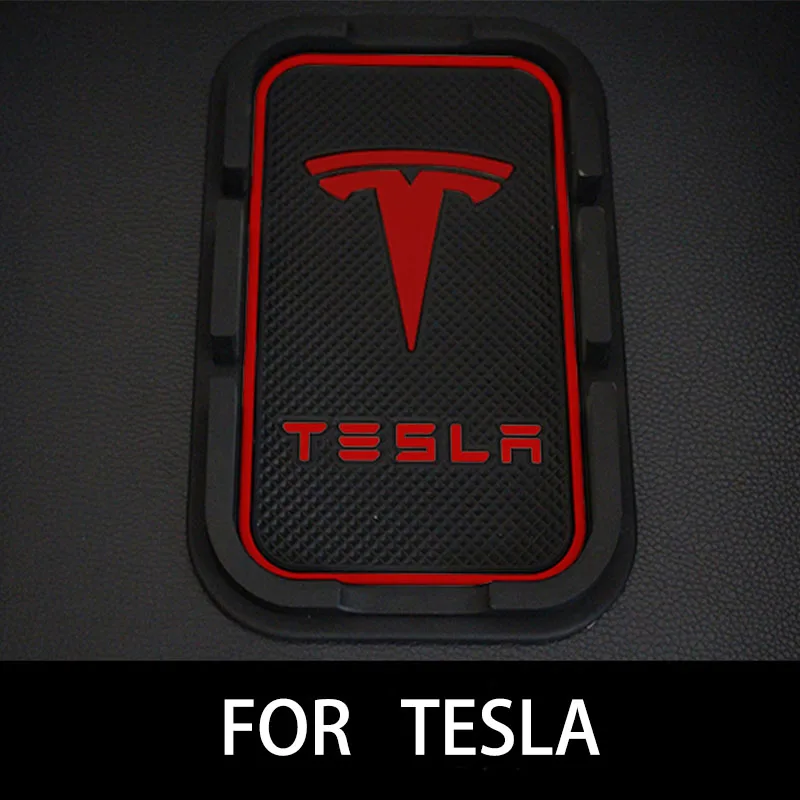 1 шт. автомобильный Противоскользящий коврик липкий коврик с логотипом приборной панели Противоскользящий коврик телефон ключ gps Держатель Аксессуары для Tesla модель S модель X 3