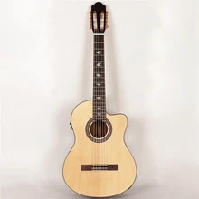 Высококачественная классическая гитара из цельной ели, профессиональная Классическая гитара с функцией эквалайзера и тюнера