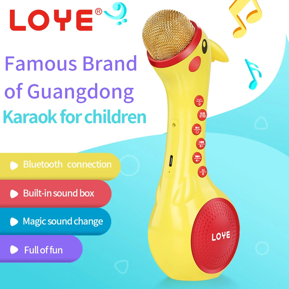 LOYE LY-704K Children Bluetooth Smart Early Educational Machine Microphone Musical Toys for Kids Intelligence Support TF Card