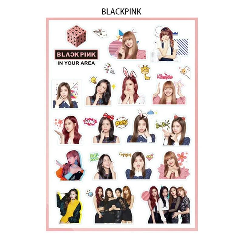 1 шт. KPOP Blackpink TWICE EXO WANNAONE BLACKPINK мультфильм Kawaii прозрачные наклейки DIY альбом Скрапбукинг Декор подарок