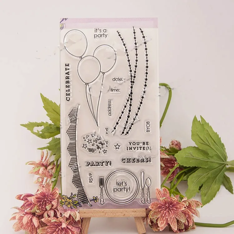 

scrapbook it is a party 10*20cm ACRYLIC clear STAMPS for scrapbooking carimbo timbri stempel clear stamp