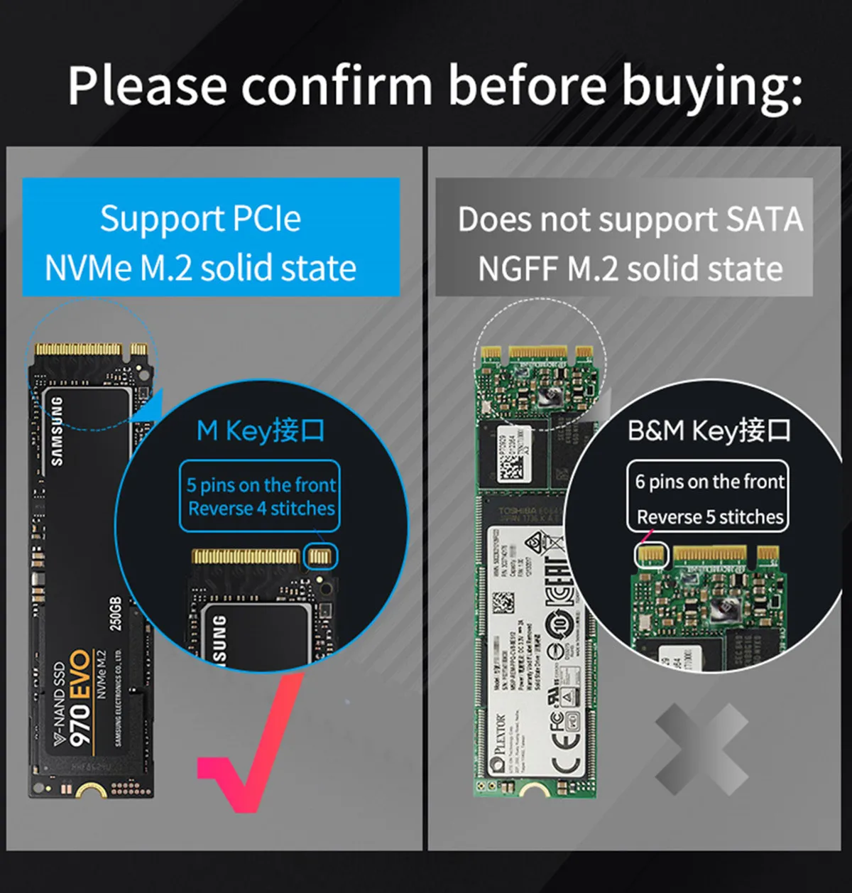 Портативный корпус SSD с поддержкой PCIE NVMe M.2 корпус жесткого диска ssd type c 3,1 высокоскоростной корпус жесткого диска