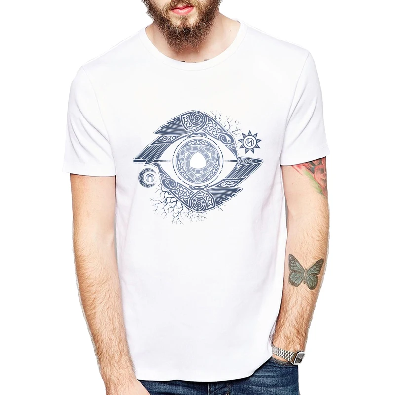 

raven viking odin Eye T Shirts men 2019 History ODIN'S EYE T-Shirt Men and Women Tv Show Tee Large Size S-XXXL