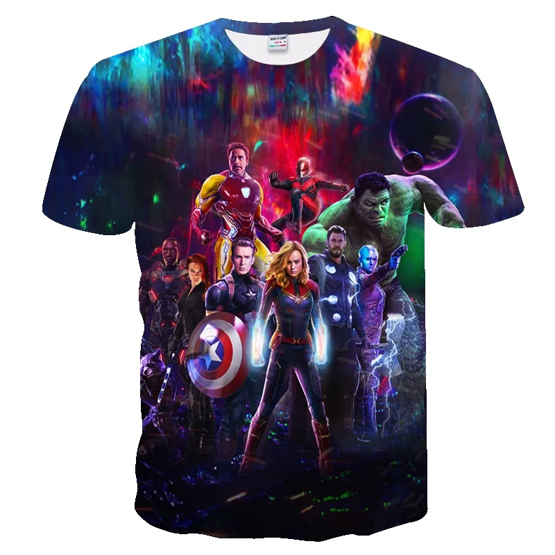 Мстители 4 эндгейм футболка летние новые мужские 3D футболки Мститель дорога супергерой дизайн футболка Повседневная короткий рукав