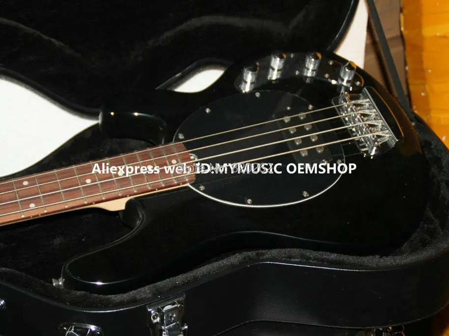 Wholesale Bass Newest Black 4 Strings Music Man Electric Bass with Hardcase Free Shipping Wholesale Bass Newest Black 4 Strings Music Man Electric Bass with Hardcase Free Shipping