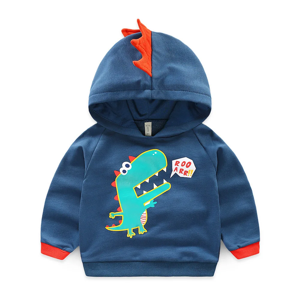 27kids Autumn Spring Toddler Baby Kids Boy Girl Hooded Cartoon Hoodie Sweatshirt Tops Clothes Hooded Boy Top Children's hoodies - Цвет: sy062 navy blue