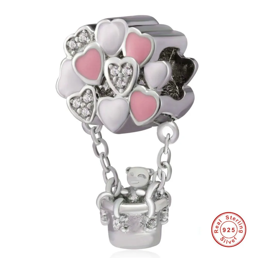 

for Lover 925 Sterling Silver Hot Air Balloon Charm Pendant Fit DIY Bracelet Pendant Necklace Fine Jewelry Accessories