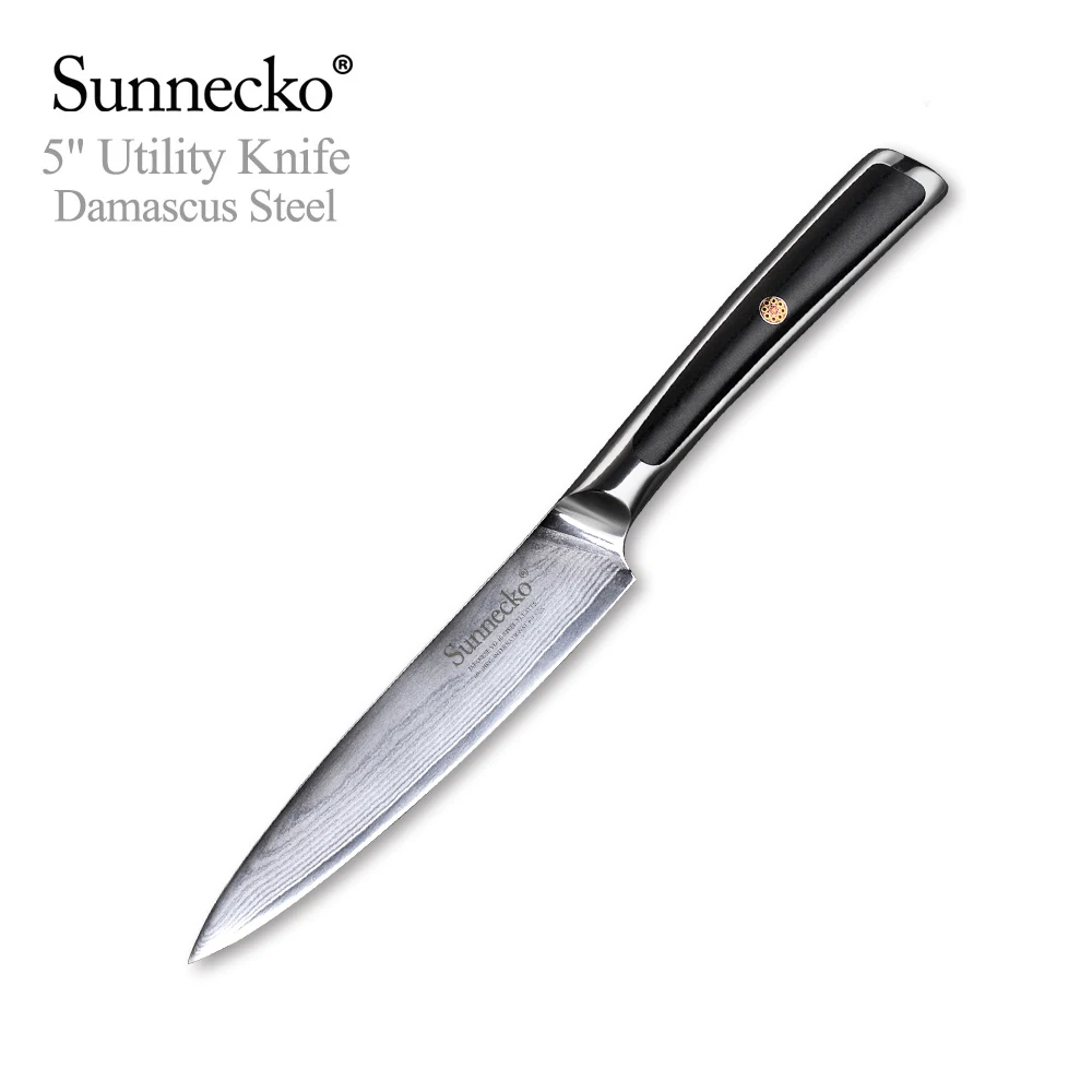 SUNNECKO " дамасский стальной универсальный нож японский VG10 Core Blade кухонные ножи G10 Ручка шеф-повара Овощной резак для мяса