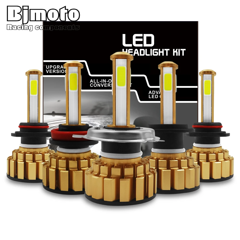 

BJMOTO 2 Pcs Car Headlamp Bulb Cob LED H4 High Low Beam H7 H11 Signal Beam Headlight Bulbs LED Lamp 8000LM Auto Fog Lights 6000K