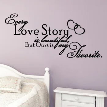 

Love story is beautiful home quote 8392 wall decals Bedroom removable vinyl wall stickers Art words sayings Vinyl Wall Decals