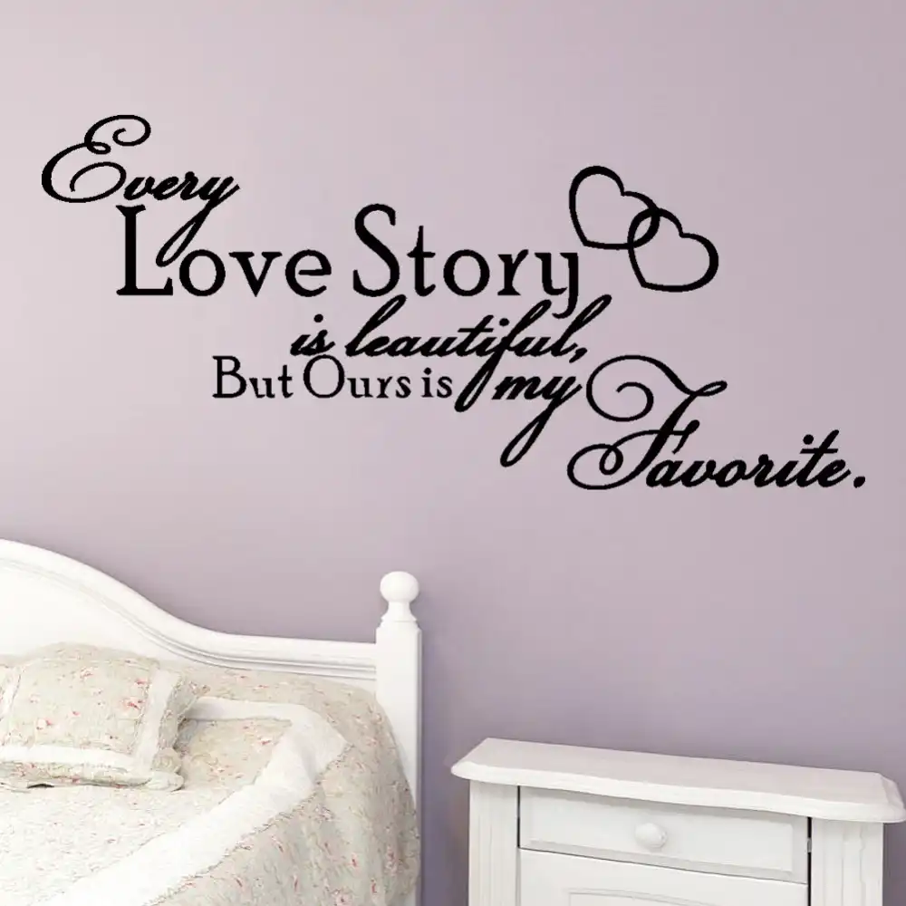 Love Story Is Beautiful Home Quote 8392 Wall Decals Bedroom Removable Vinyl Wall Stickers Art Words Sayings Vinyl Wall Decals