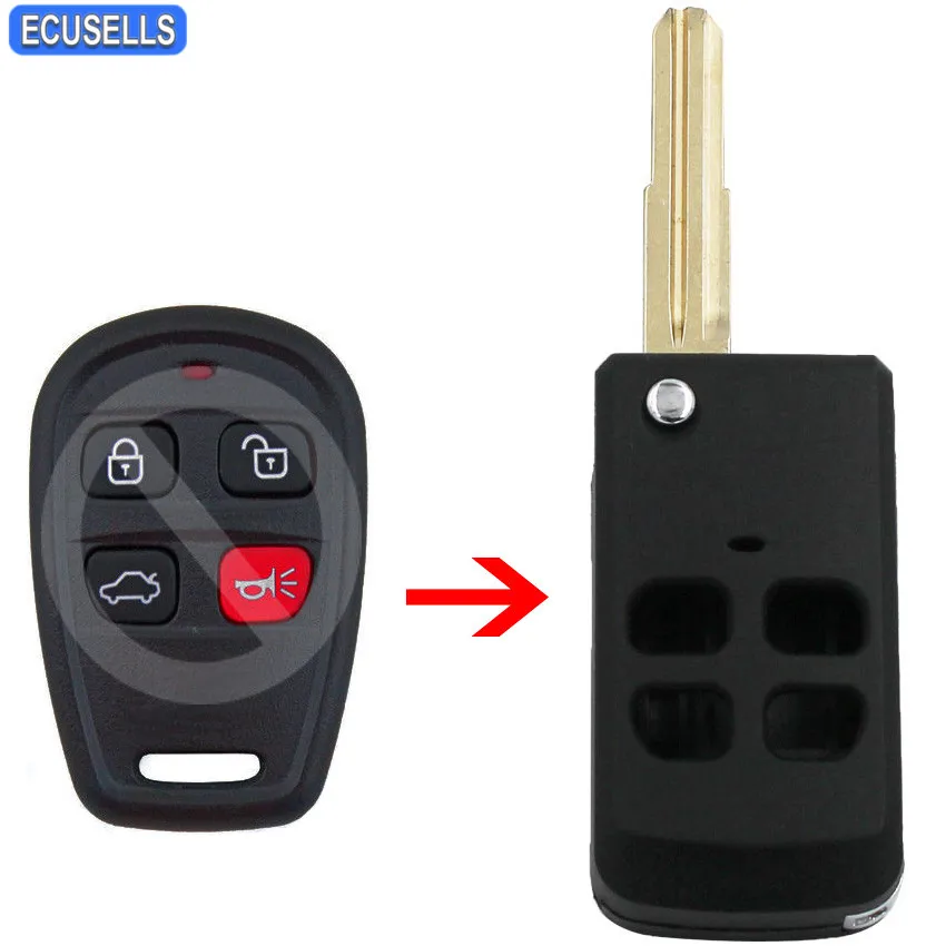 

Replacement 4 Button Folding Remote Key Case Upgrade Shell Car Key Housing Keyless Entry For Kia Spectra 5 Sorento Amanti Rio
