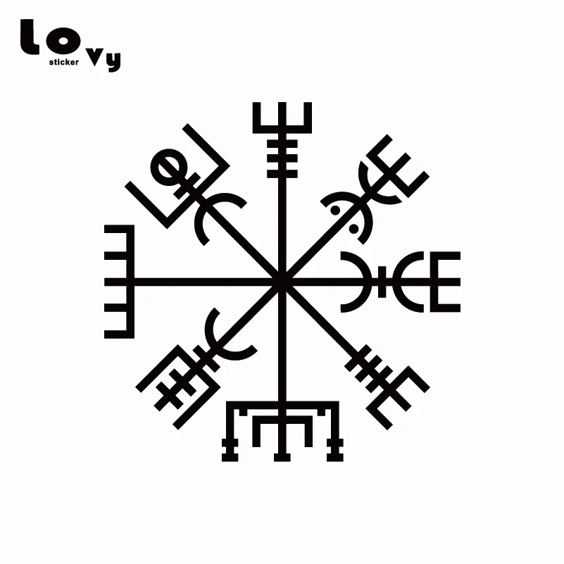 Руна викингов Vegvisir талисман символ виниловая Автомобильная наклейка/наклейка для автомобиля грузовик окна двери кузова украшения CA0488