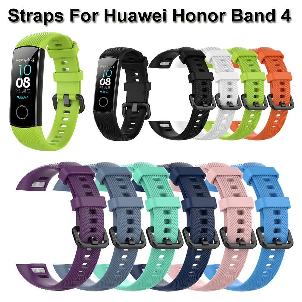 New Soft Sport Rubber Replacement Wristbands High Quality Quick Release Silicone Bracelet Strap For Huawei Honor Band 4