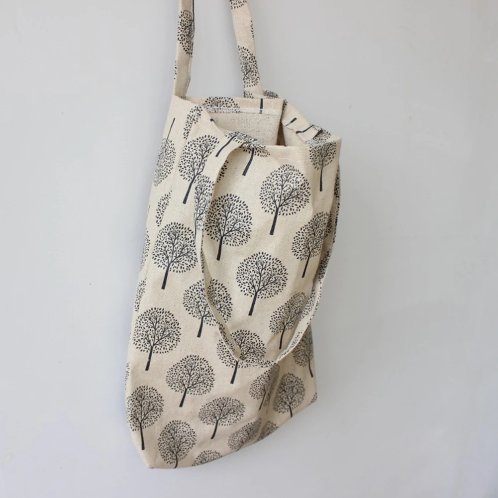 Floral Printed Casual Tote Large Capacity Female Handbags Single Shoulder Shopping Bags Daily Use Women Canvas Beach Bag