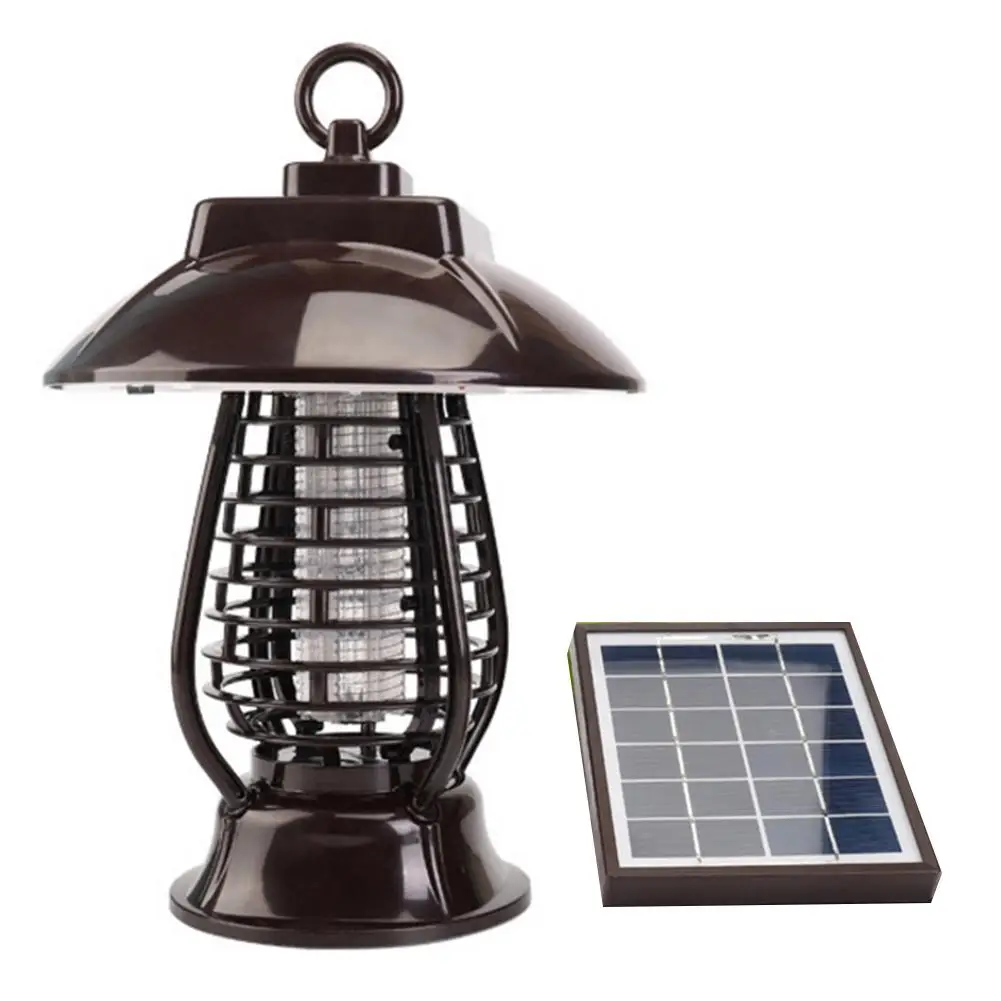 LAIDEYI светодиодный светильник на солнечных батареях от комаров, Отпугиватель комаров, лампа для уничтожения насекомых, Подвесная лампа для сада, двора, улицы - Цвет: Brown