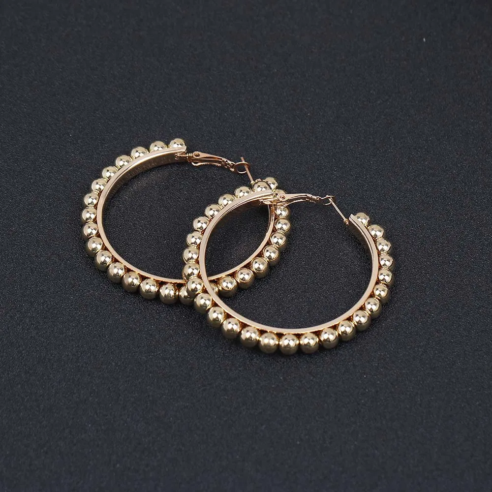 BLIJERY, винтажные золотые металлические массивные серьги-кольца для женщин, ювелирные изделия в стиле панк, модные жемчужные круглые серьги, Femme Brincos - Окраска металла: 0487E01