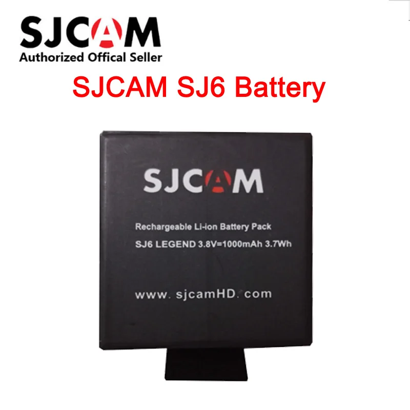 SJCAM бренд 3,8 V 1000mAh 3.7Wh литий-ионный аккумулятор черный для SJCAM SJ6 LEGEND батарея для спортивной камеры