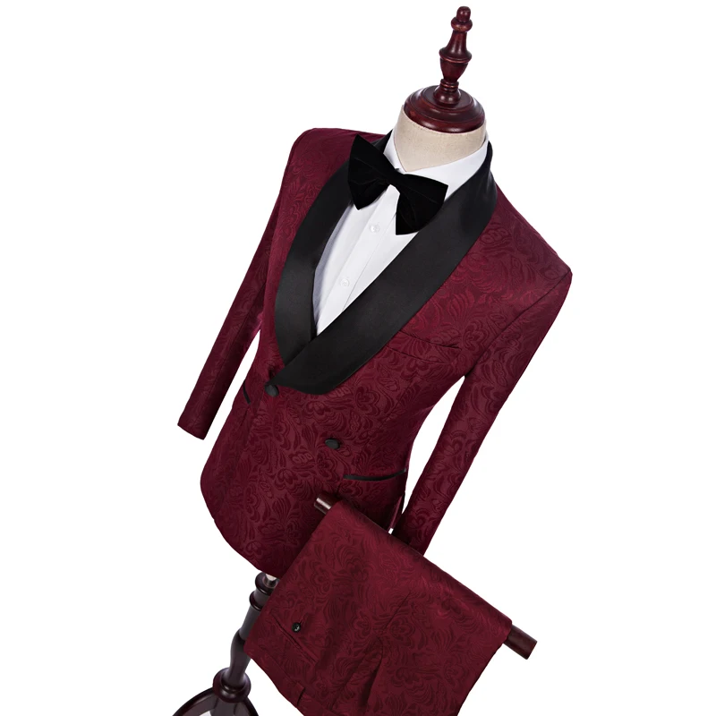 New-Style-Burgundy-Jacquard-Groom-Tuxedos-Shawl-Lapel-Groom-Tuxedos-Men-Suits-Wedding-Best-Man (1)