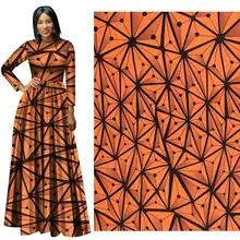 Me-dusa новая коллекция, оранжевый цвет африканская восковая штамповка ткань хлопок Hollandais воск платье своими руками костюм Ткань 6 ярдов/шт Высокое качество