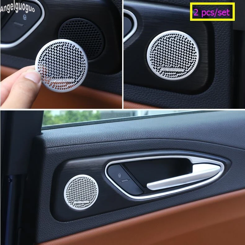 

Metal For Alfa Romeo Giulia 2017-19 Car Center console Horn Rear Door Loudspeaker Decoration Cover Trim Upgrade Accessories