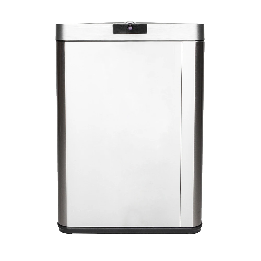 

Kitchen Trash Can 13Gallon/50L Inductive Touchless Full-automatic Fingerprint-resistant Garbage Trash Can Silver - US Stock
