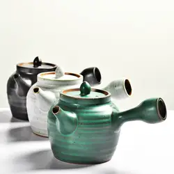 Дзен Стиль японский сырой керамика Чай пот боковая рукоятка ремесленных Керамика Чай горшок Китайский кунг-фу красный Чай горшок