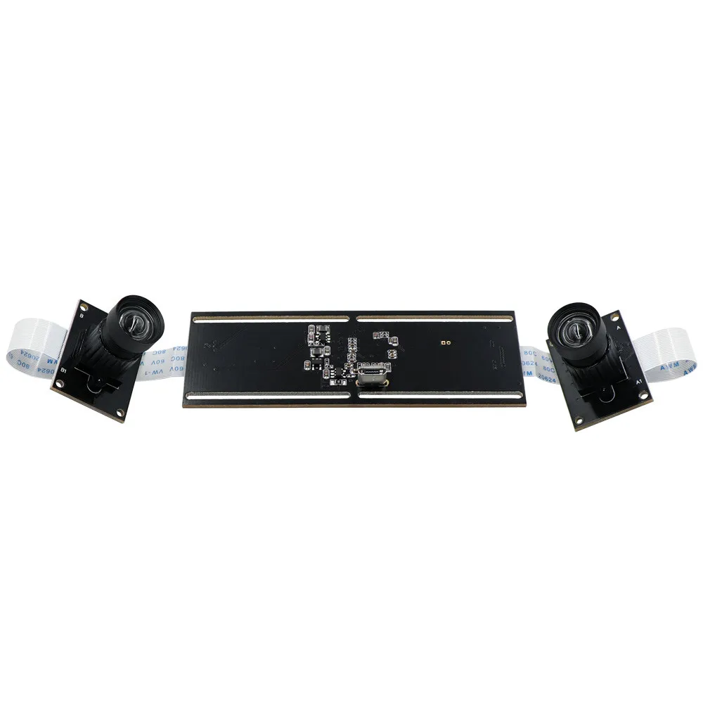  2MP 1080P Non Distortion Flexible Synchronization Stereo Webcam Dual Lens USB Camera Module for 3D 