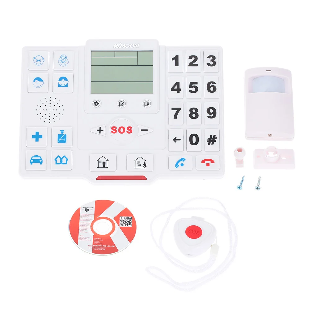 

KKmoon Wireless GSM SMS Home Security Alarm System with LCD Screen SOS For Elderly Care Android Phone Control T2