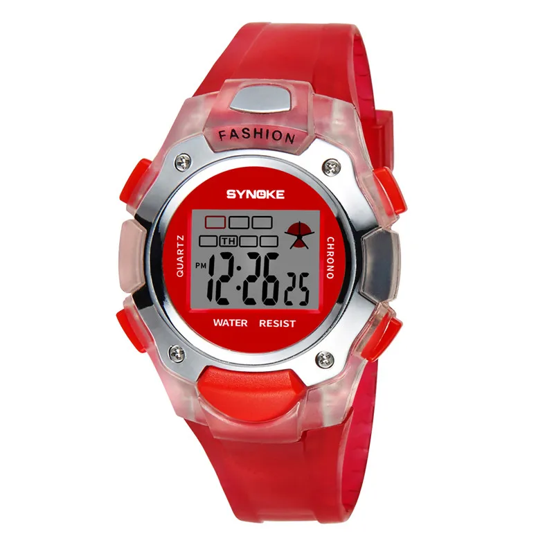 Sports Children Watches For Girls Boys Military Waterproof Wristwatch Analog Display LED Digital Children Watch for Kids - Цвет: Красный