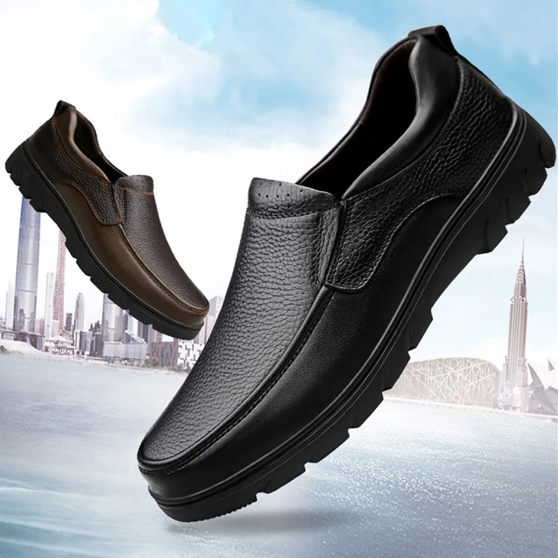 

2019 comfortable Slip-On Genuine leather Loafers For Men Shoes Moccasins office Business Dress formal Male shoes