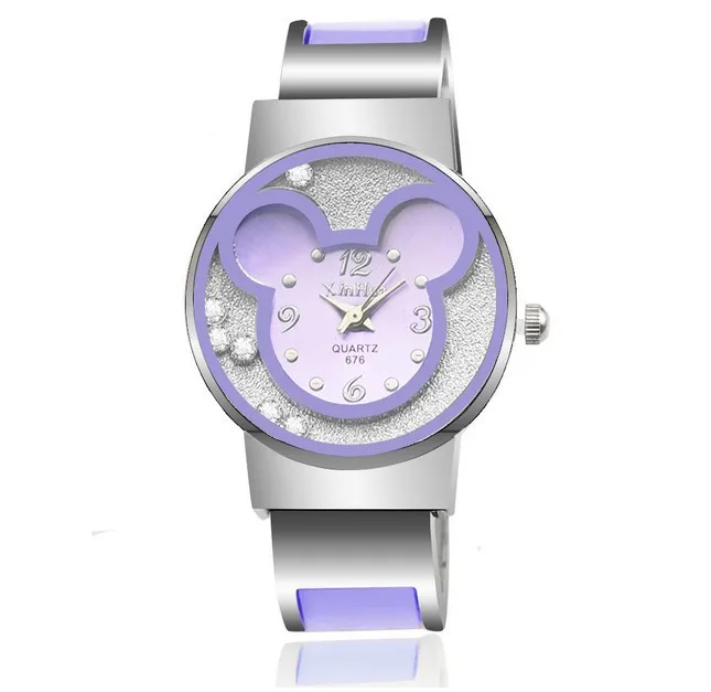 Fashion Brand Mickey Women Steel Bracelet Watch Children Kids Cartoon Quartz Casual Clock Wrist watches relogio crianca mulheres
