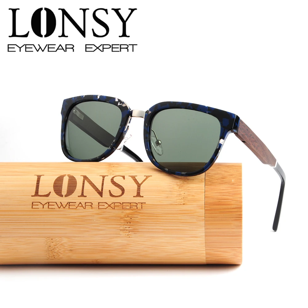

LONSY Polarized Wooden Sunglasses Men/Women Aceate Wood Sun Glasses LS6003