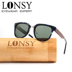 Lonsy поляризационные деревянный Солнцезащитные очки для женщин Для мужчин/Для женщин aceate дерево Защита от солнца Очки ls6003