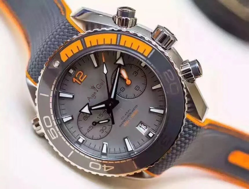 

Luxury Brand New Men Professional Sport Watches Stainless Steel Orange Black Grey Canvas Leather Chronograph Sapphire Limited