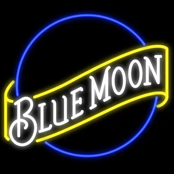 

Blue Moon Glass Neon Light Sign Beer Bar