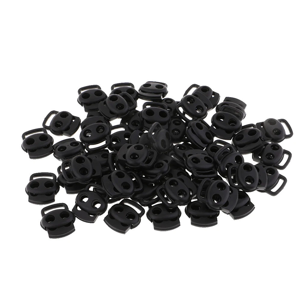 50 Pieces  Oval Bean Double Hole String Stopper Toggle Buckle Cord Locks End For Lanyard Backpack Sportwear Shoelace Tent