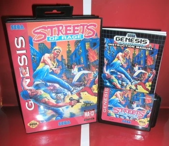 

Street of Rage 1 US Cover with box and manual For Sega Megadrive Genesis Video Game Console 16 bit MD card