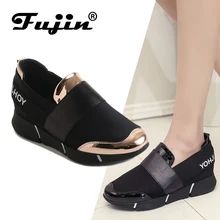Fujin/сезон весна; стиль; обувь на толстой подошве; женская обувь; Прямая поставка; Повседневная обувь повышенная; нескользящая простая женская обувь