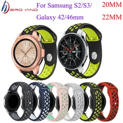 Двойной цвет 22 мм силиконовый спортивный ремешок для samsung Galaxy Watch (46 мм) 20 мм резиновый ремешок для Galxy Watch (42 мм) браслет