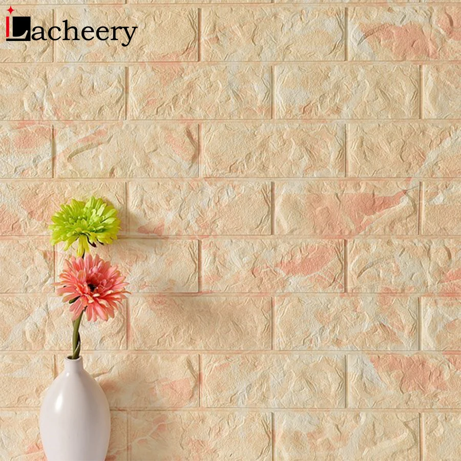 

New Waterproof PE Form 3D Wallpapers for Living Room Wall Brick Self adhesive Decals for Bedroom Brick Wall Stickers Home Decor