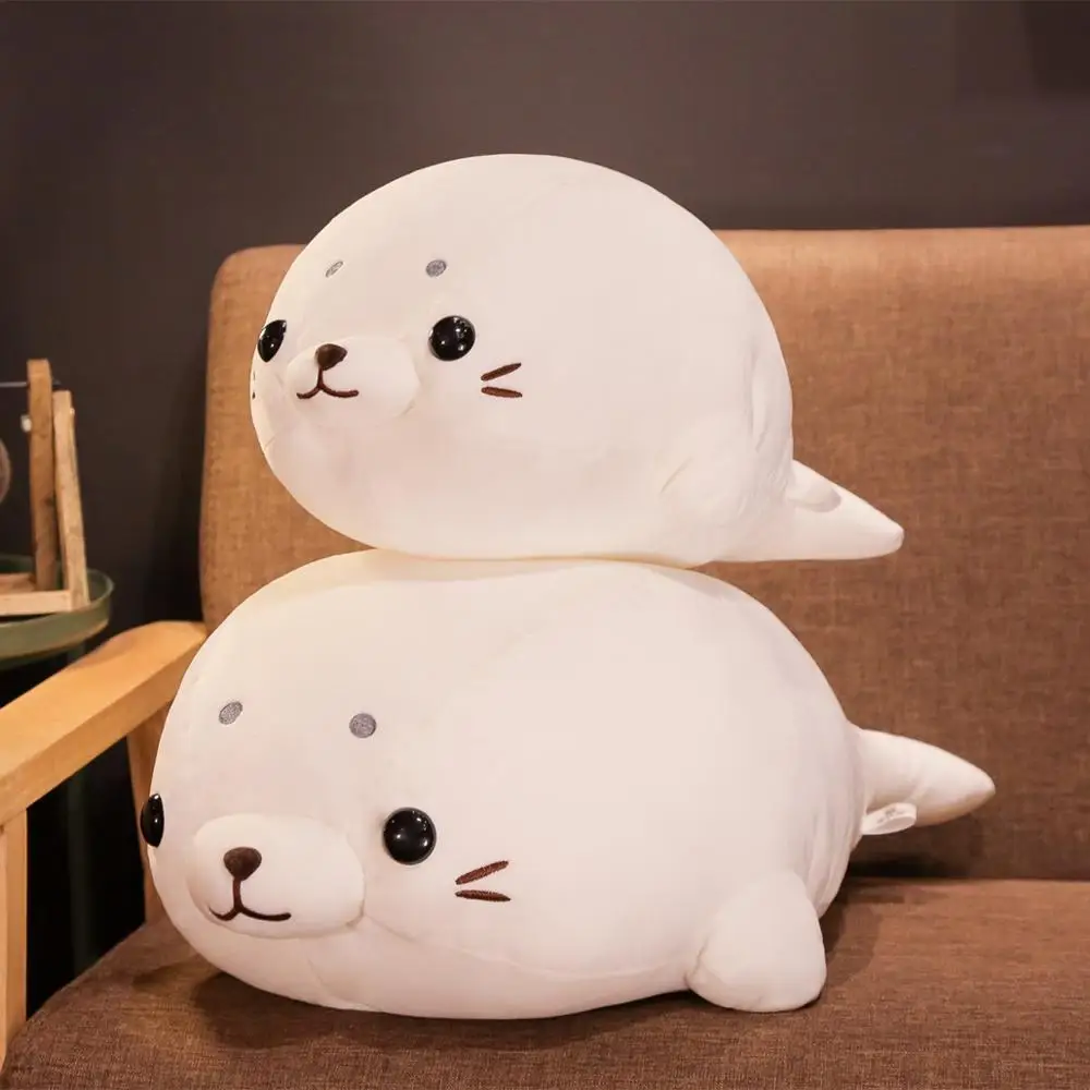 1pc 50/60cm Soft Down Cotton Lying Seal Plush Toys Lovely Stuffed Animal Doll Kawaii Pillow Home Decor Brinquedos Gift for Kids 500pcs round animal paper label sticker thank you sticker scrapbook 1 inch wedding envelope seal handmade stationery sticker