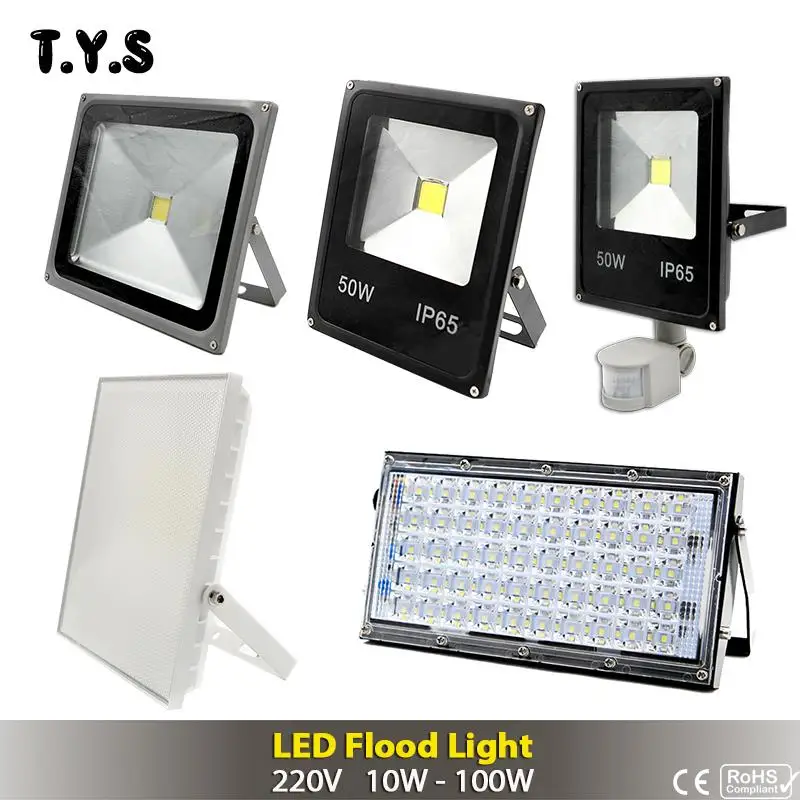 

LED Flood light 220V 10W 20W 30W Floodlight 50W 100W IP65 Motion Sensor Outdoor Lighting Led Spotlight Garden Lights Waterproof