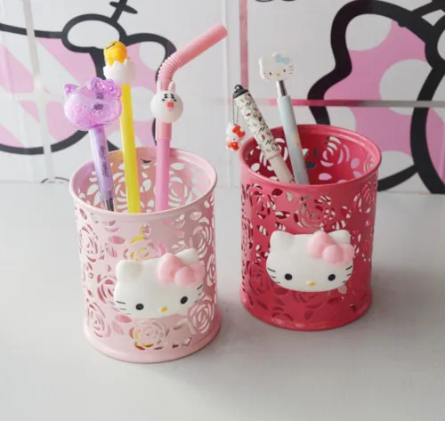 Новая полая металлическая подставка для ручек и карандашей Hello kitty yey-S5007